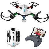 ATOYX Drone Plegable, Drone con Cámara para Principiantes y Niños, 720P con Control Remoto WiFi FPV en Tiempo Real, Una Tecla de Despegue/Aterrizaje, Gravedad Sensor, AT-146