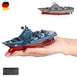 HSP Himoto RC teledirigido Mini buque de guerra, Portaaviones, Acorazado, Barco, Barco, Juego Completo con integr. Batería, control remoto, Nuevo, OVP