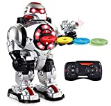 Think Gizmos Robot de Juguete con Control Remoto y Grabación de Voz - Robot teledirigido con Luces y Sonidos - Robot para Niños y Niñas Que Dispara Misiles Habla y Baila - TG542-VR