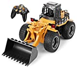 TopRace Cargador frontal funcional completo de 6 canales, control remoto RC Tractor excavadora de construcción con luces y sonidos de 2,4 GHz. TR-113G